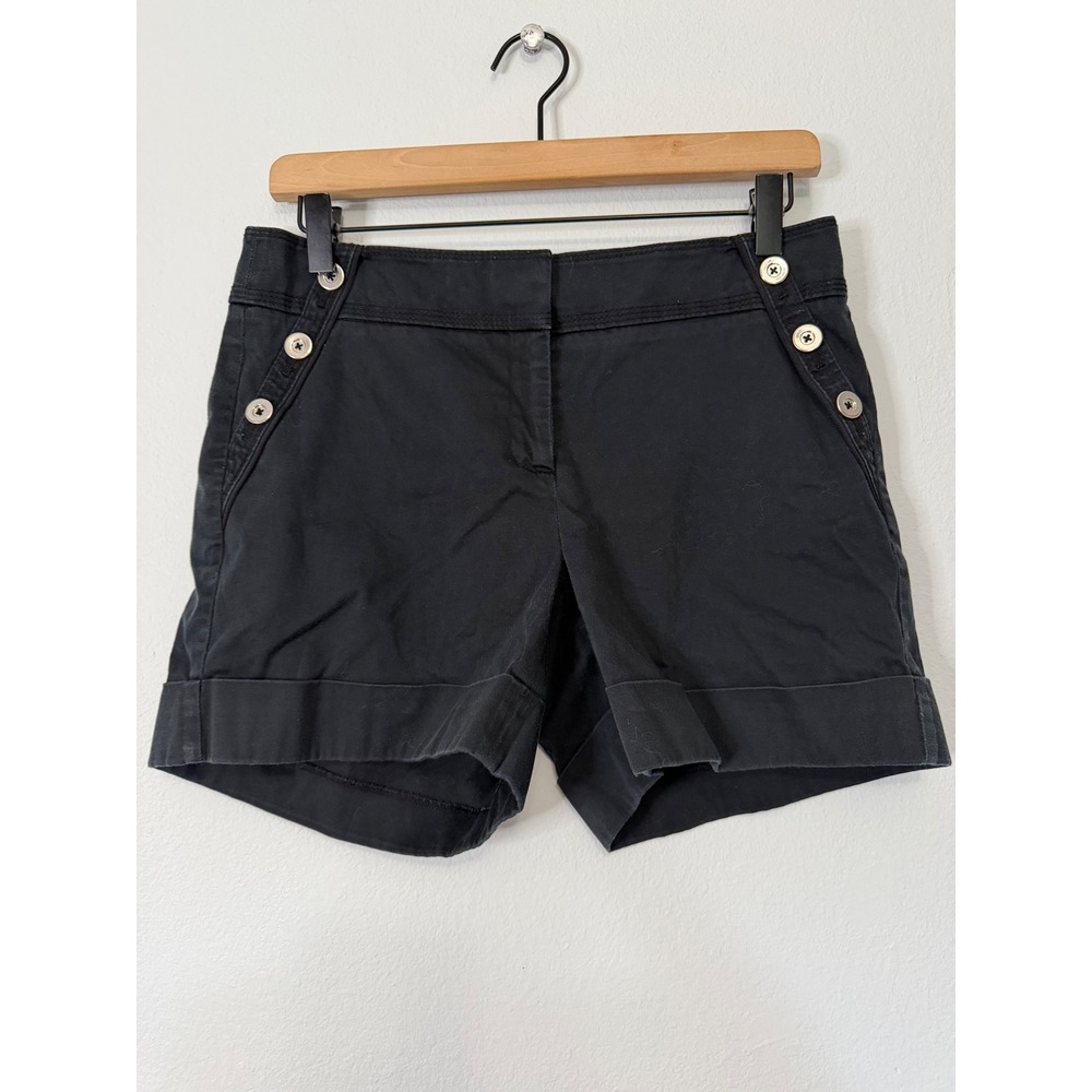 White House Black Market - Mid Rise Dressy Shorts‎ Button Detail Size 4